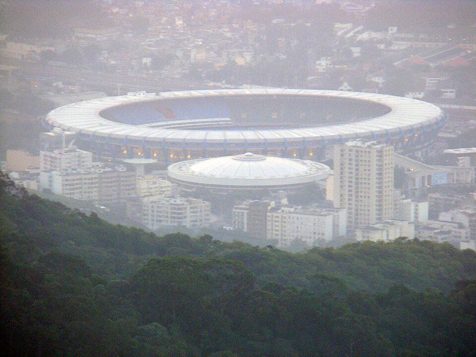 Vista aérea del Estadio Nilton Santos durante un partido de Botafogo